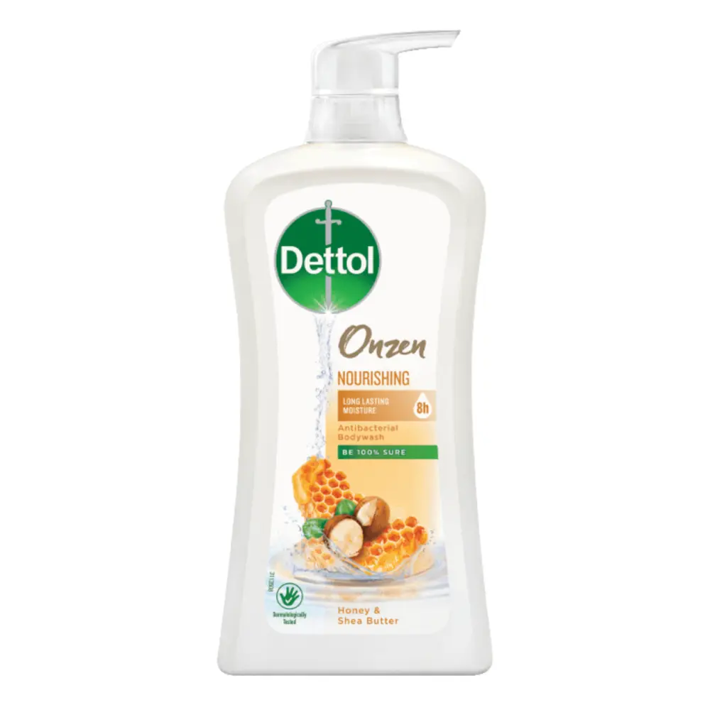 Sữa Tắm Dưỡng Ẩm Mật Ong, Onzen, Nourishing Antibacterial Bodywash, Honey & Shea Butter (950g) - DETTOL